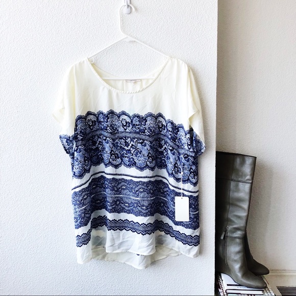 41 Hawthorn Tops - 41 Hawthorne | Stitch Fix Milan Lace Print Blouse